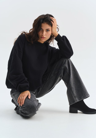 Свитшот из плотной трёхнитки чёрный